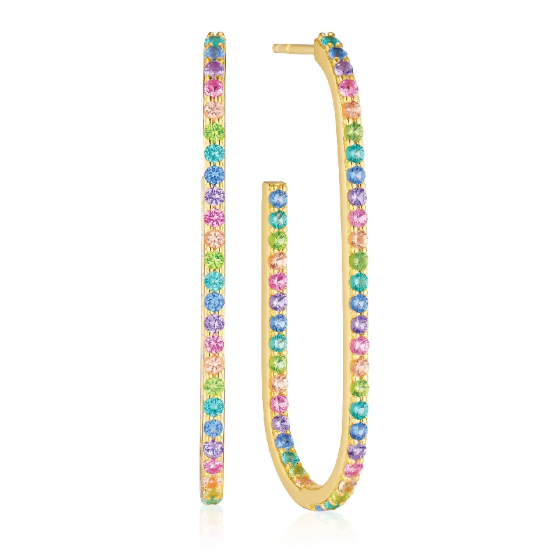 Capizzi X-Grande 18K Gold Plated Hoops w. Zirconias