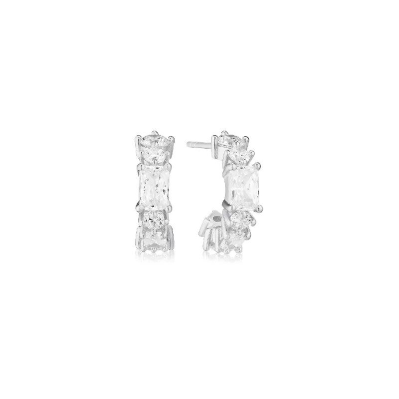 Ivrea Small Silver Hoops w. Zirconias