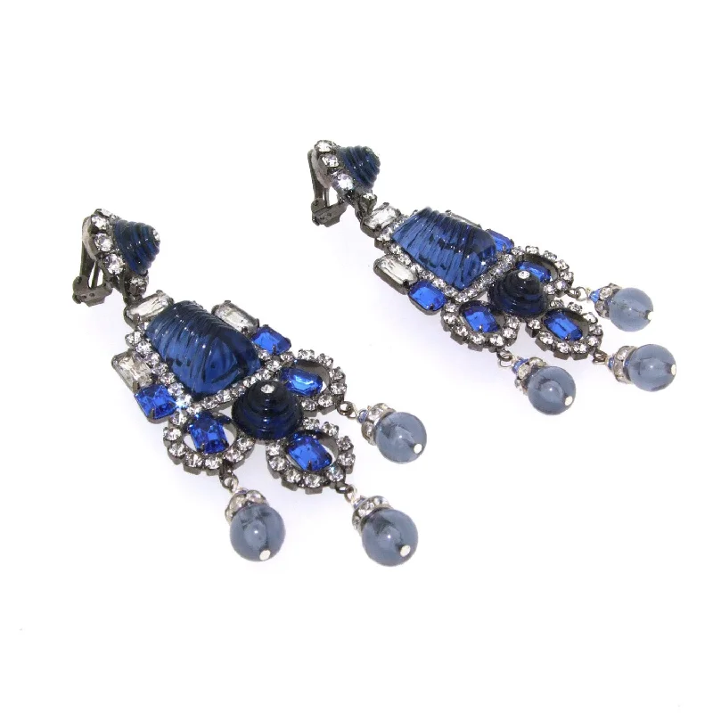 Statement Blue Vintage Earrings by Larry Lawrence Vrba