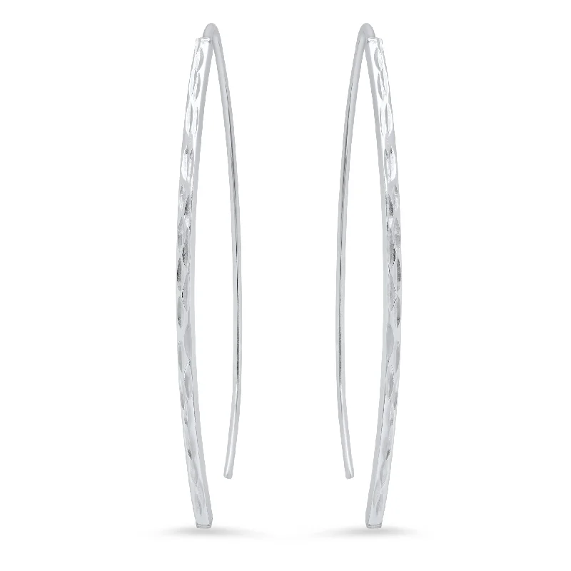 Sterling Silver Diamond Cut Threader Earrings