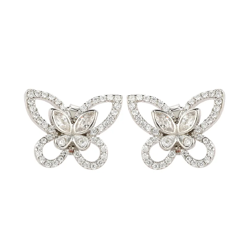 Suzy Levian Cubic Zirconia Butterfly Earrings