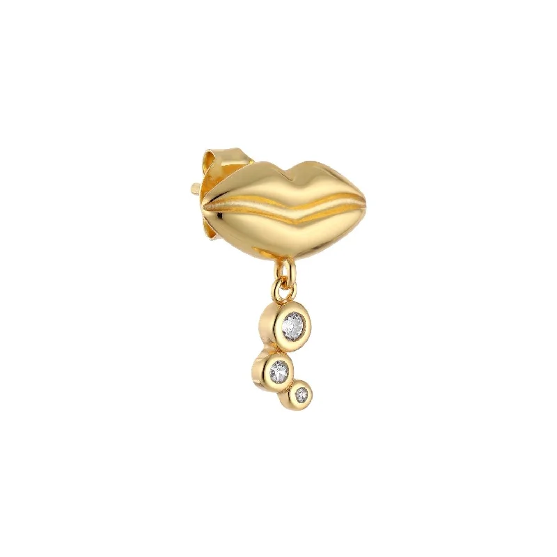 Boca 18K Gold Plated Stud w. Zirconia