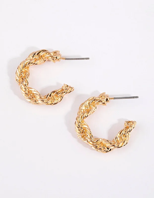 Gold Thick Wrapped Earrings