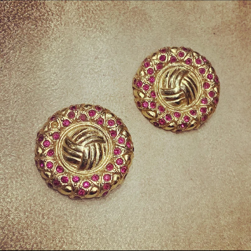 Yves Saint Laurent Gold and pink earrings