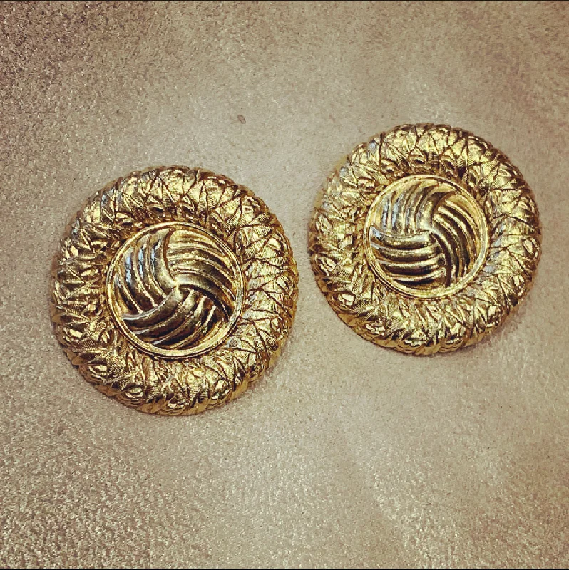 Yves Saint Laurent Gold disc vintage earrings