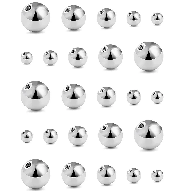 14G 16G Replacement Balls Surgical Steel Externally Threaded Piercing Balls for Nipple Tongue Belly Lip Septum Rings Barbell