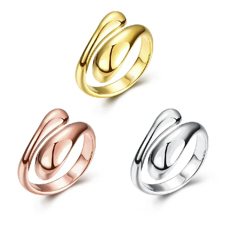 18K Gold Plated Designer Inspired Matrix Cocktail Ring- Three Options