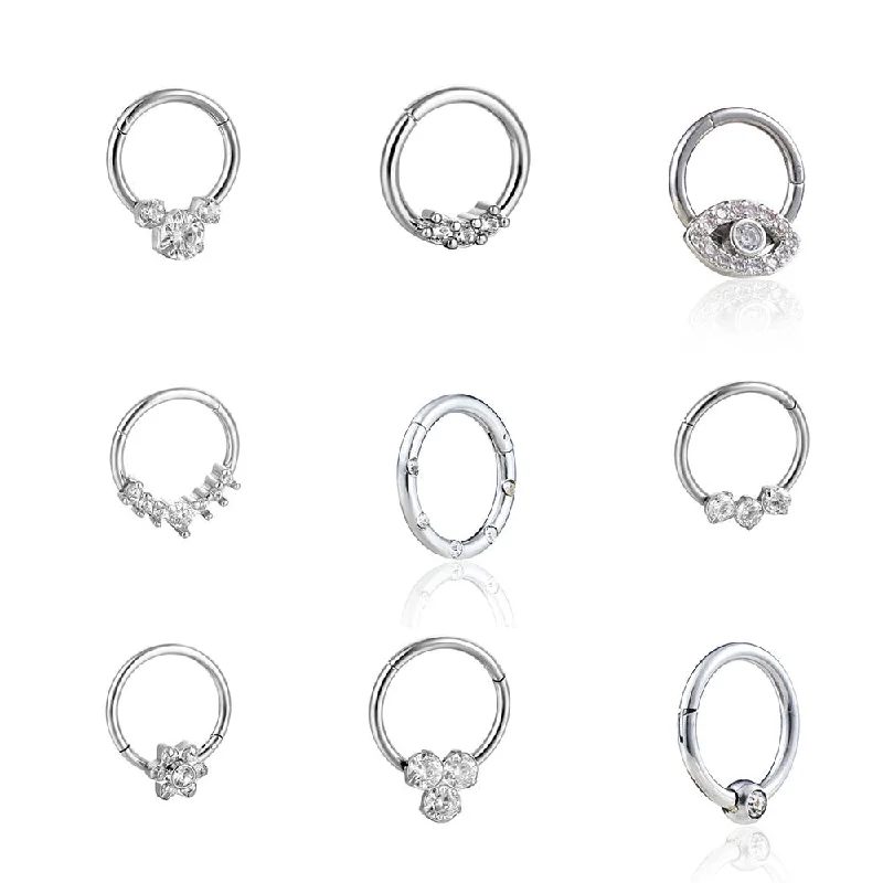 1Pcs Butterfly Nose Ring Titanium Steel CZ Nase Septum Piercing Ring For Women Men Demon Eye Cartilage Body Piercing Jewelry