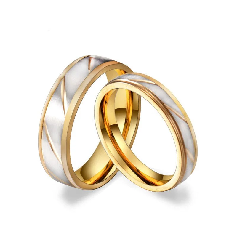 Engraved Ring | Personalized Ring for Women | Valentines Day Gift | Engraved Couple Ring | Gold Wave Pattern Ring | Matching Promise Rings