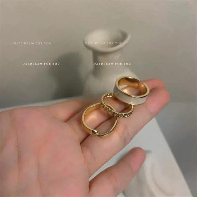 7pcs  Jewelry Rings Set Hot Selling Metal Alloy Hollow Round Opening Women Finger Ring For Girl Lady Party Wedding Gifts