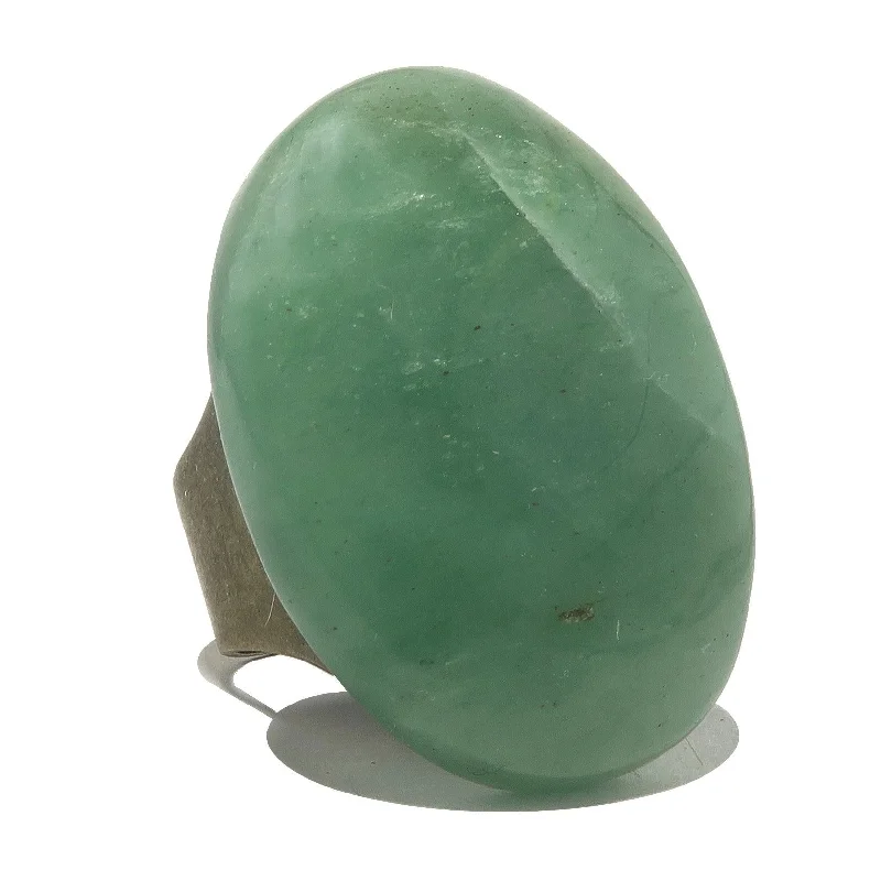 Green Aventurine Ring Big Bounty Bronze Adjustable