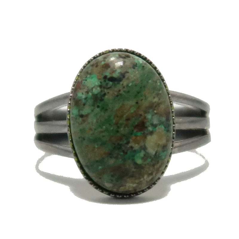 Chrysocolla Ring Getaway Gunmetal Adjustable