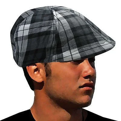 Classic Plaid Great Gatsby Cabbie Cap Hat Roaring Twenties Cotton Cap 1SZ Fit