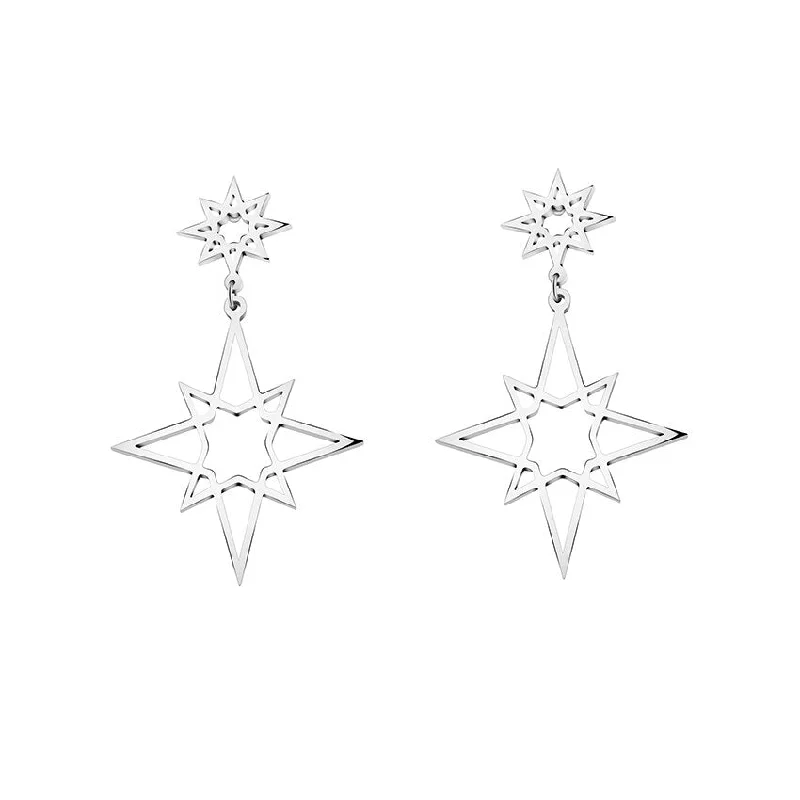 Exaggerated 3 Star Earring Stainless Steel