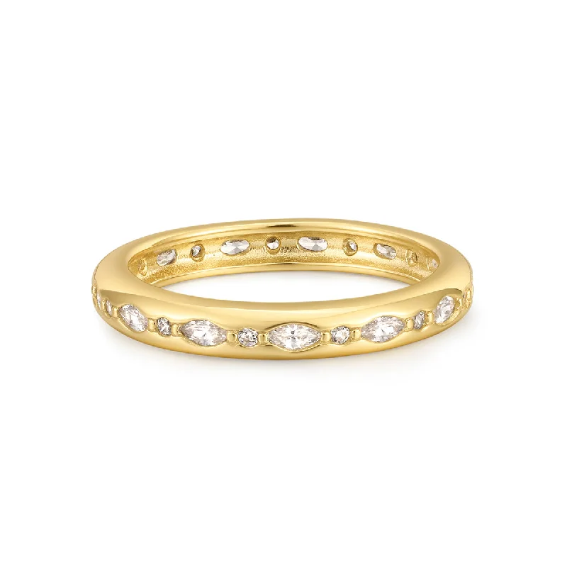 Gold Vermeil Multi CZ Channel Ring