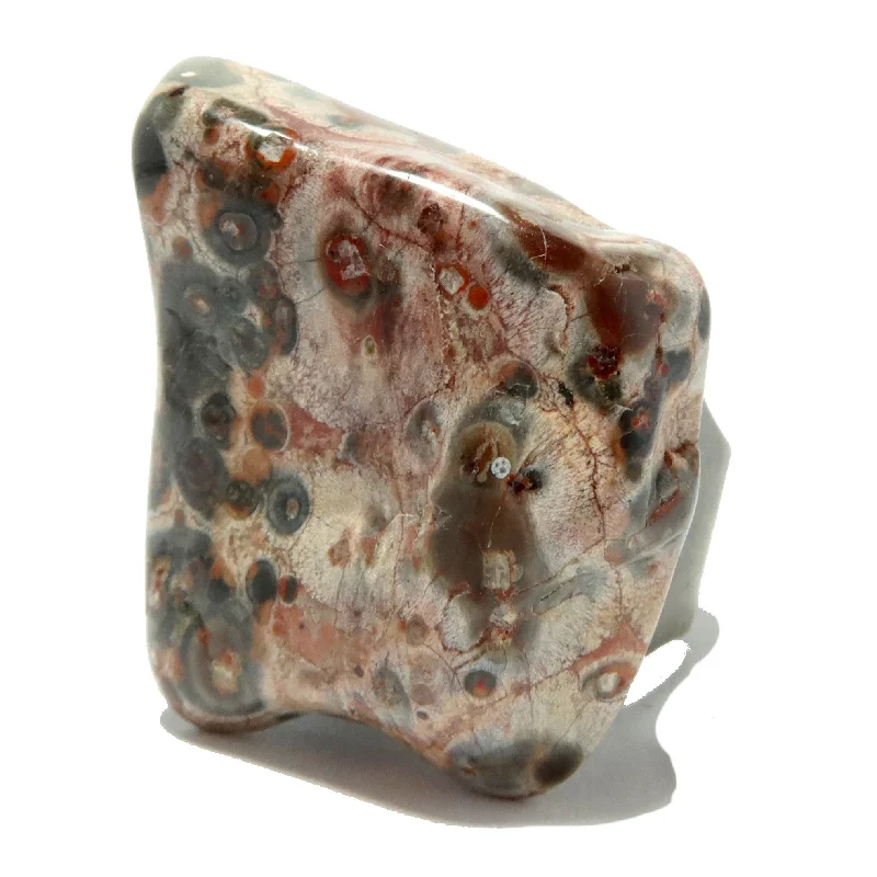 Leopard Jasper Ring Wild Chunky Stone Bronze Adjustable