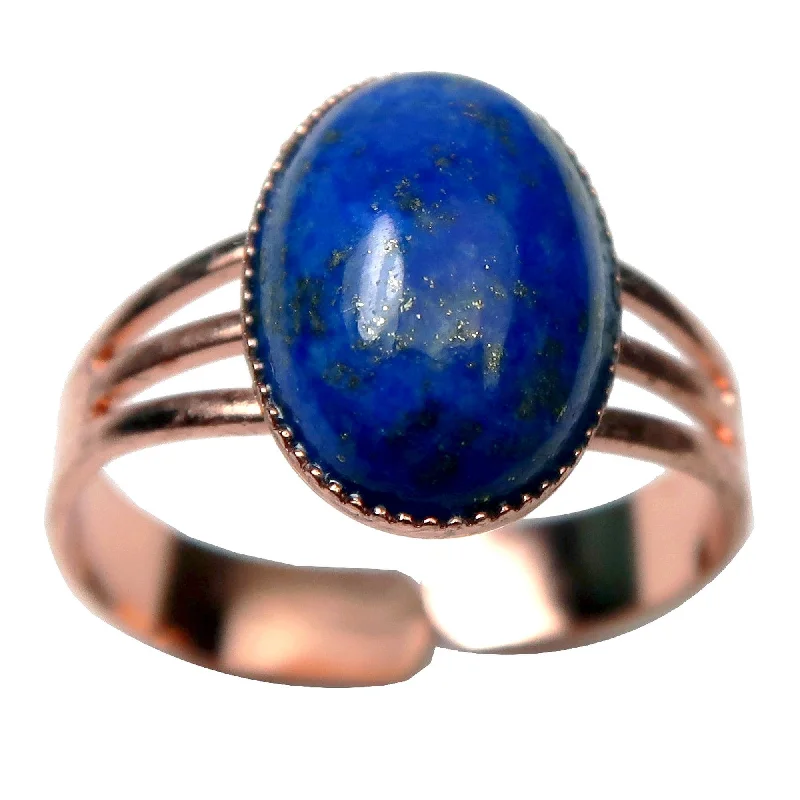 Lapis Ring Starry Blue Sky Copper Adjustable