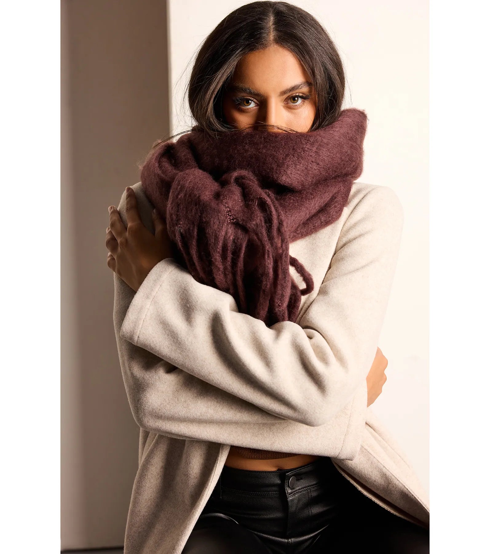 Layered In Luxe Oversized Fringe Scarf