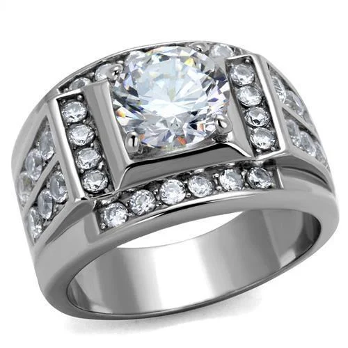 Men Stainless Steel Cubic Zirconia Rings TK2305