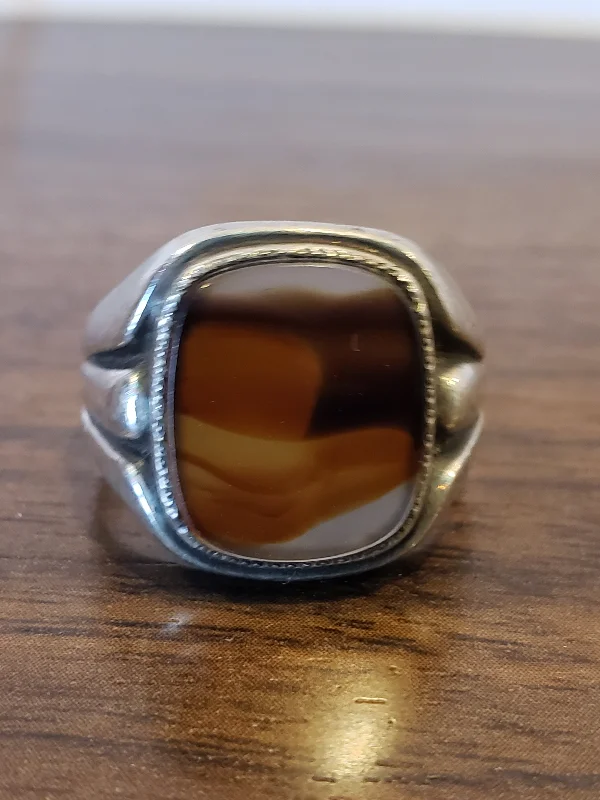 Montana Moss Agate sterling Ring size 9.5