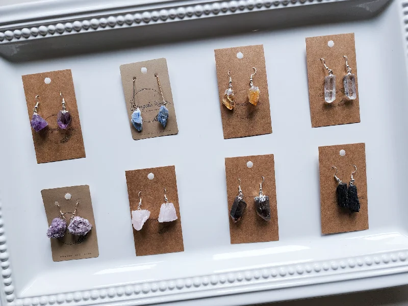 Raw Crystal Drop Earring