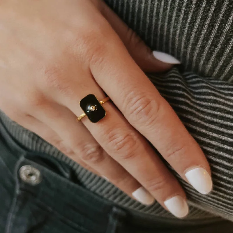 Ryker Crystal Black Ring