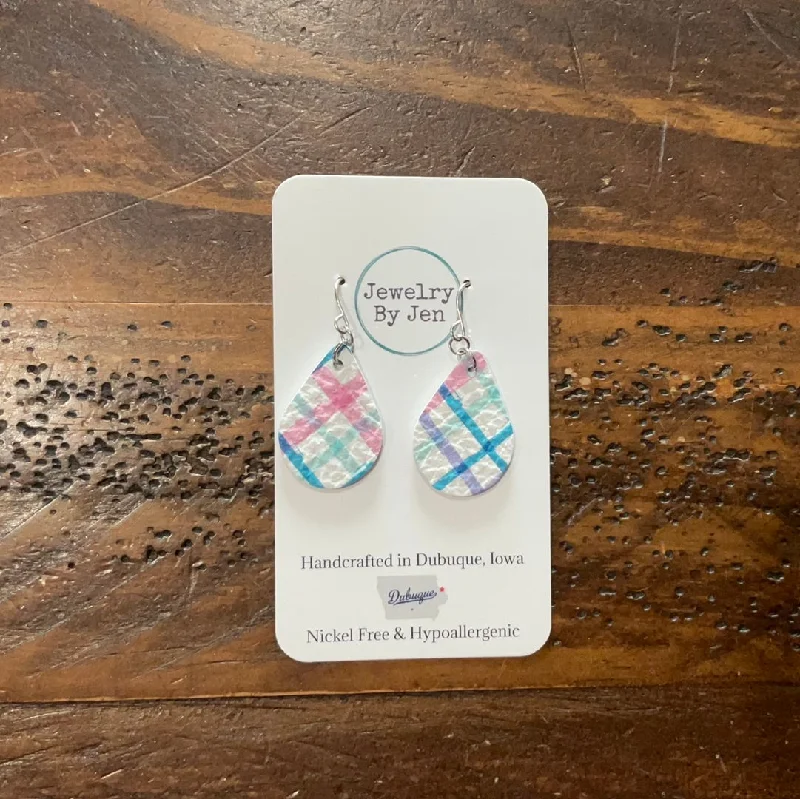 Spring Plaid Teardrop Earring