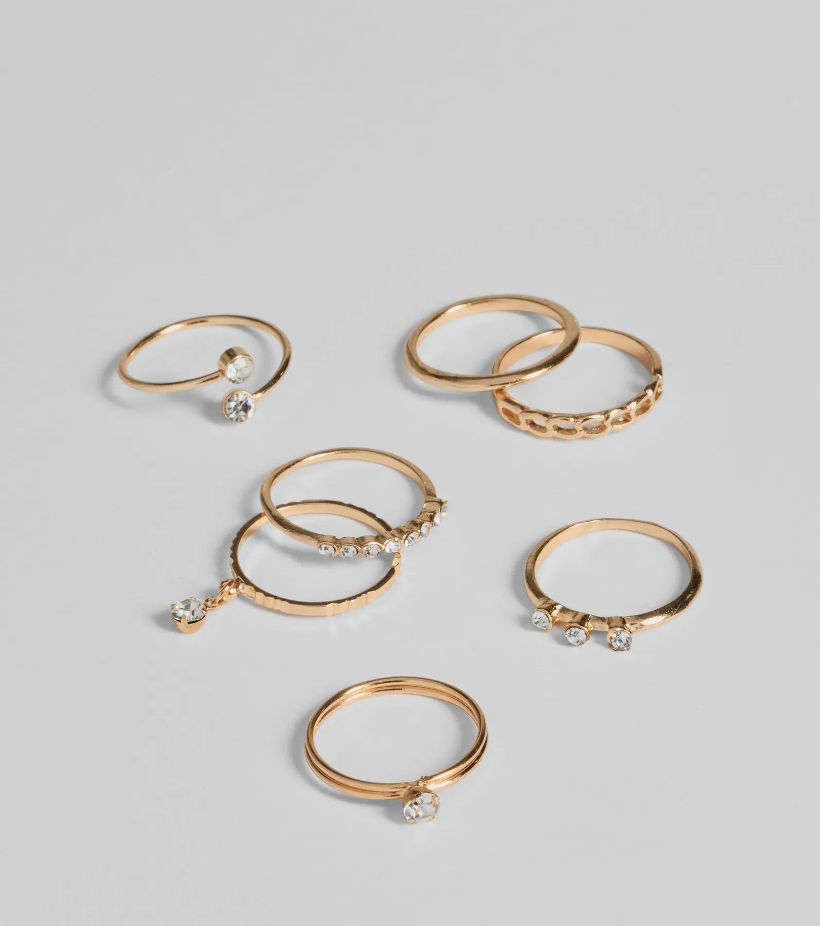 Stackable Style Seven Pack Ring Set