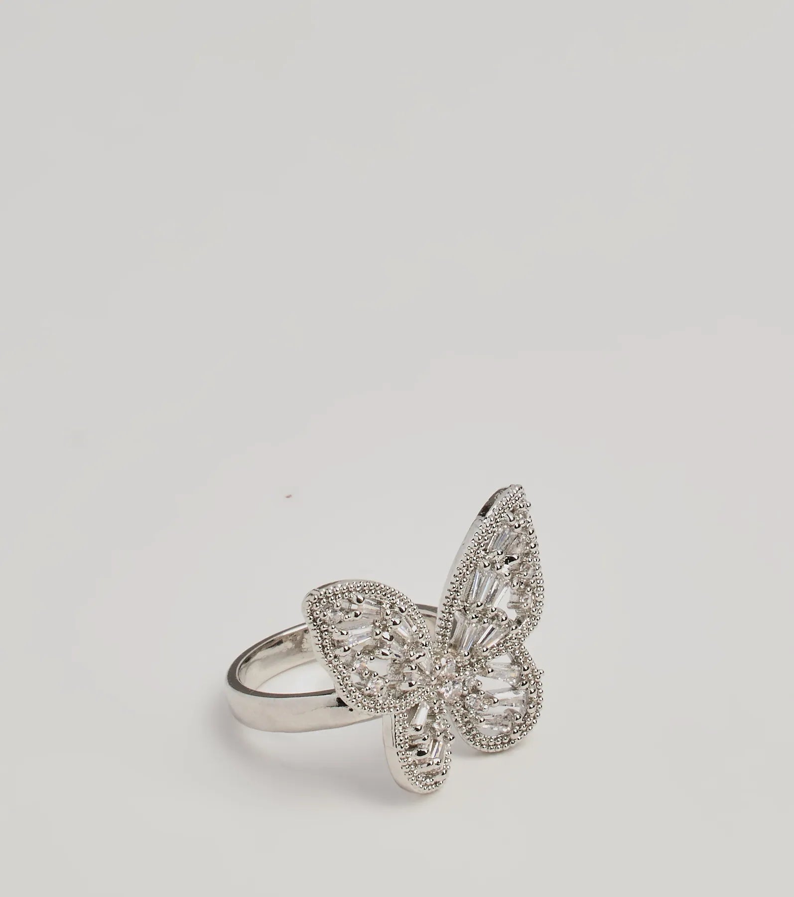 Sweet Charm Cubic Zirconia Butterfly Statement Ring