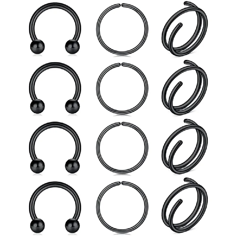 12Pcs Fake Nipple Ring Hoop Stainless Steel Non Pierced Nipple Rings Clip On Nipplerings Faux Body Piercing Jewelry