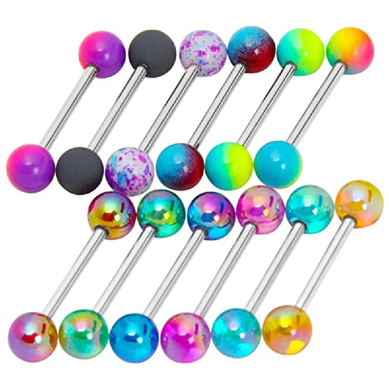 6/12pcs Glorious Ball Acrylic Tongue Piercing Langue Nipple Ring Oral Sex Tongue Rings Helix Piercing Nipple Jewelry